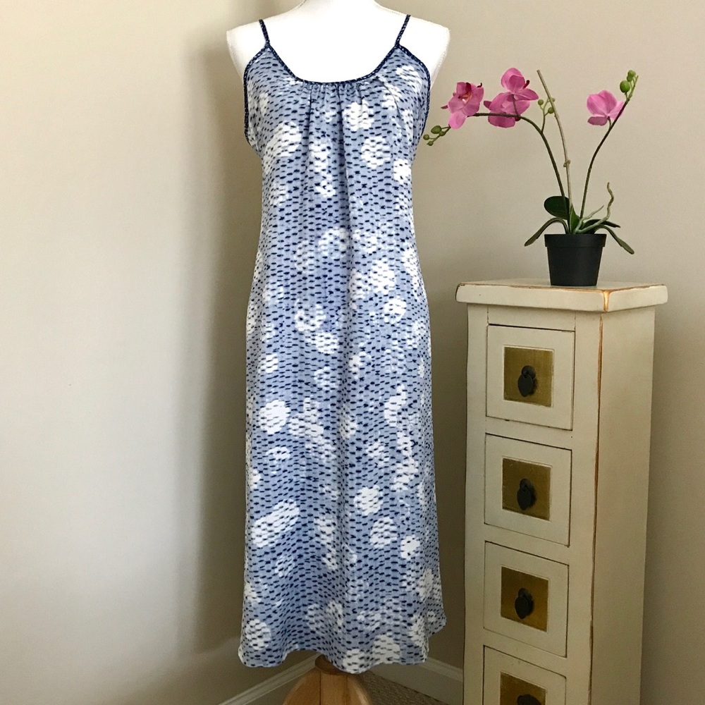 Lou & Grey Blue and White Print Maxi Dress